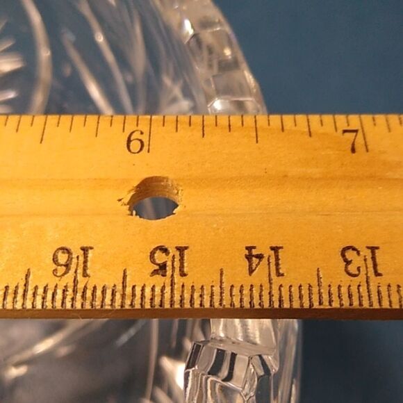 Crystal Cut Glass American Brilliant Saw Tooth Edge Footed Bowl - Picture 7 of 7